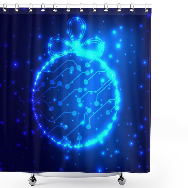 Personality  EPS10 Vector Circuit Board Ball Christmas Background Texture Shower Curtains