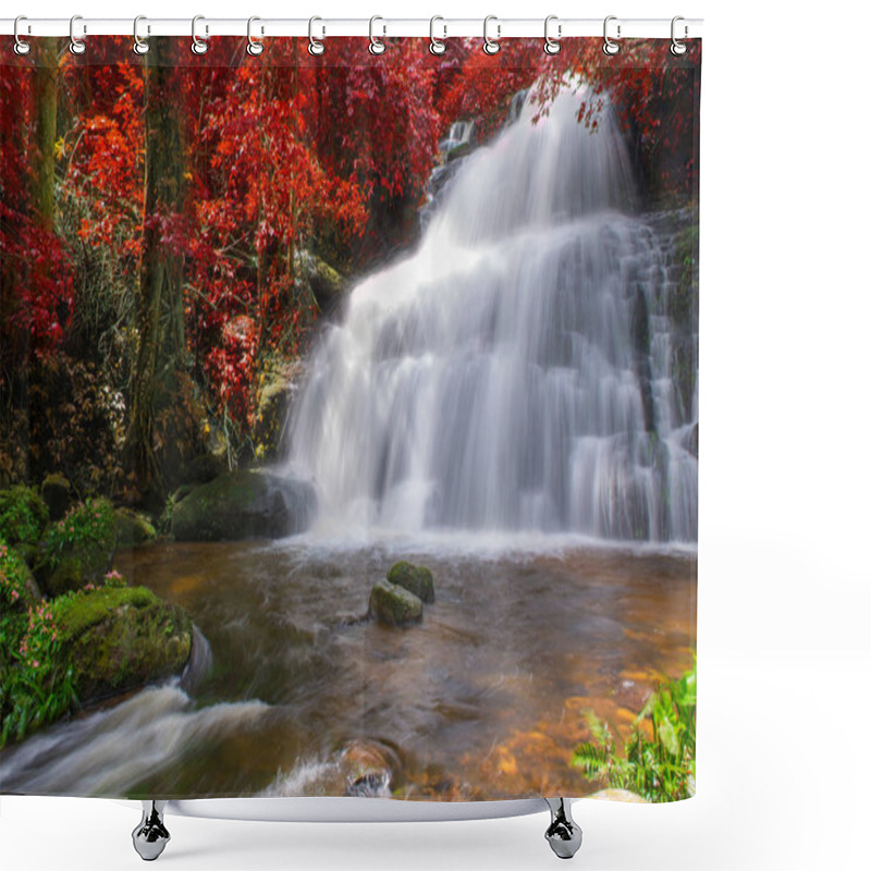 Personality  Beautiful Waterfall In Rainforest At Phu Tub Berk Mountain  Phet Shower Curtains