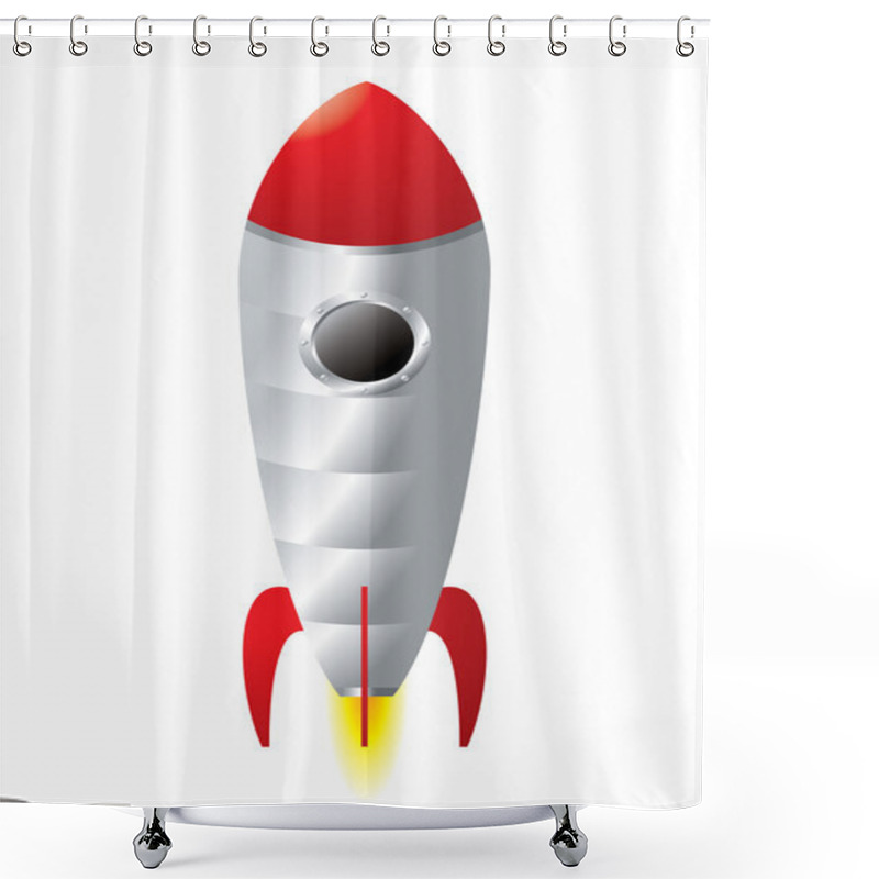 Personality  Rocket Cartoon Shower Curtains