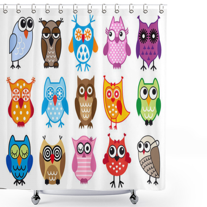 Personality  Vector Owls Shower Curtains