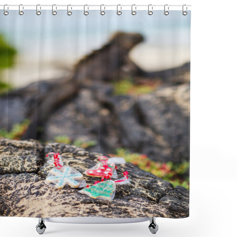 Personality  Christmas On Galapagos Islands Shower Curtains