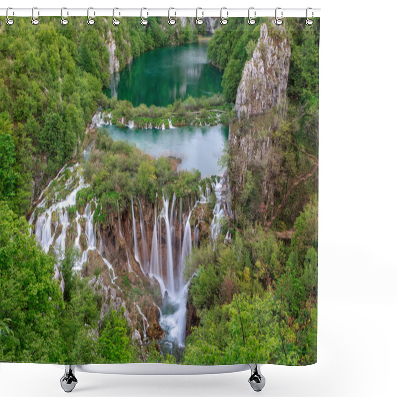 Personality  Wood Path In The Plitvice Lake Shower Curtains