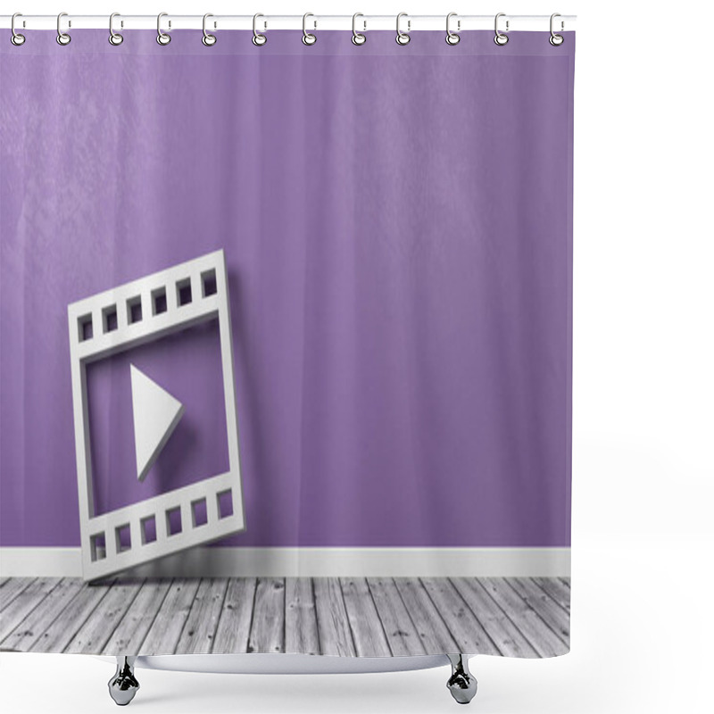 Personality  Film Movie Play Symbol On Wooden Floor Against Wall Shower Curtains