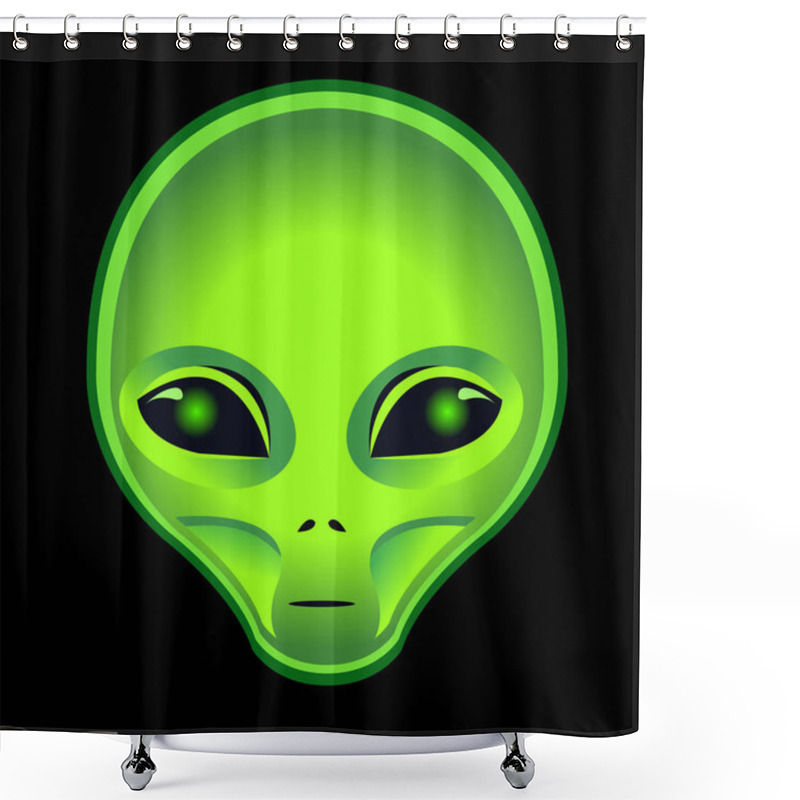 Personality  Vector Alien Head Shower Curtains