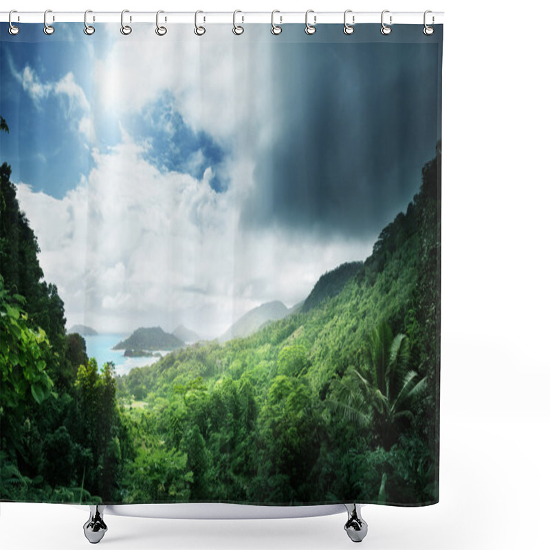 Personality  Jungle Of Seychelles Island Shower Curtains