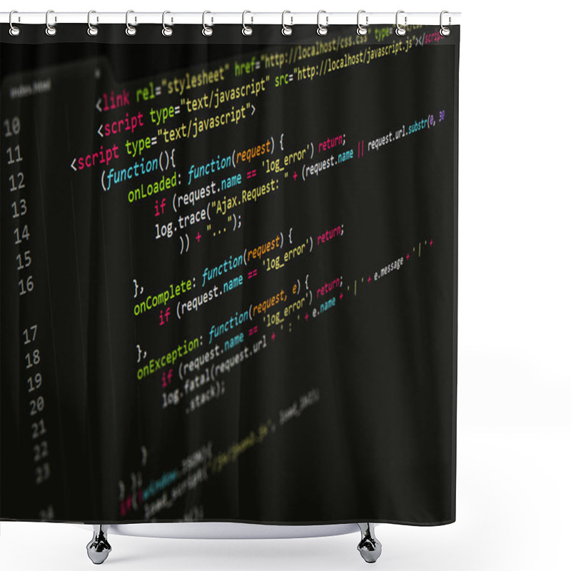 Personality  Code,JavaScript In Text Editor Shower Curtains