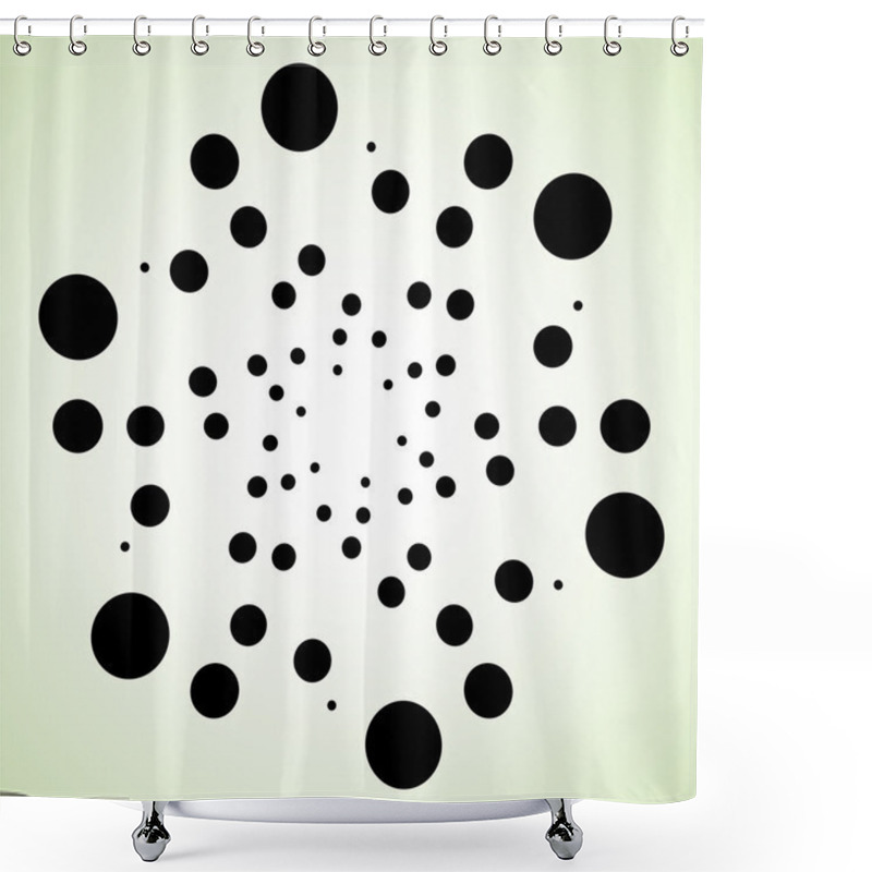 Personality  Dotted, Circles Abstract Monochrome Background Shower Curtains