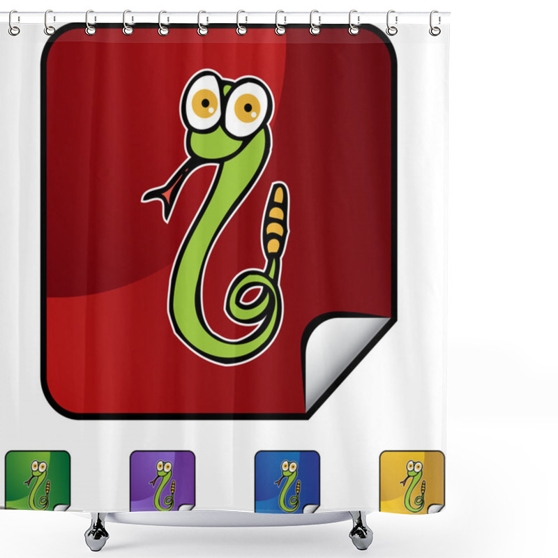 Personality  Rattlesnake Web Button Shower Curtains