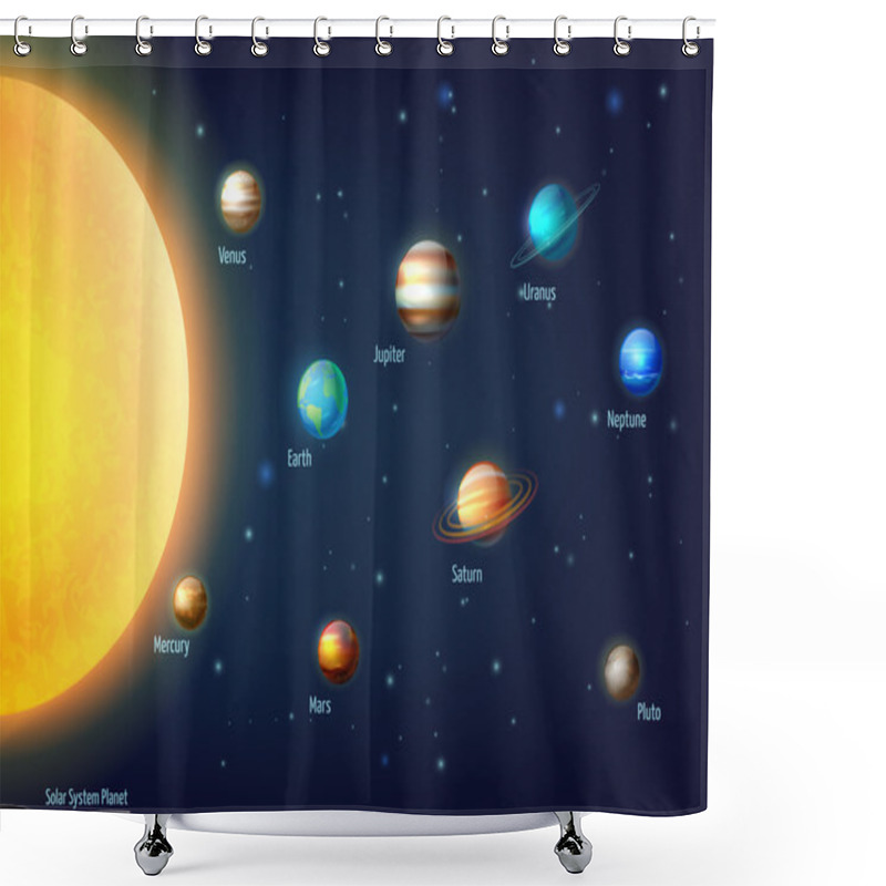 Personality  Solar System Background Shower Curtains