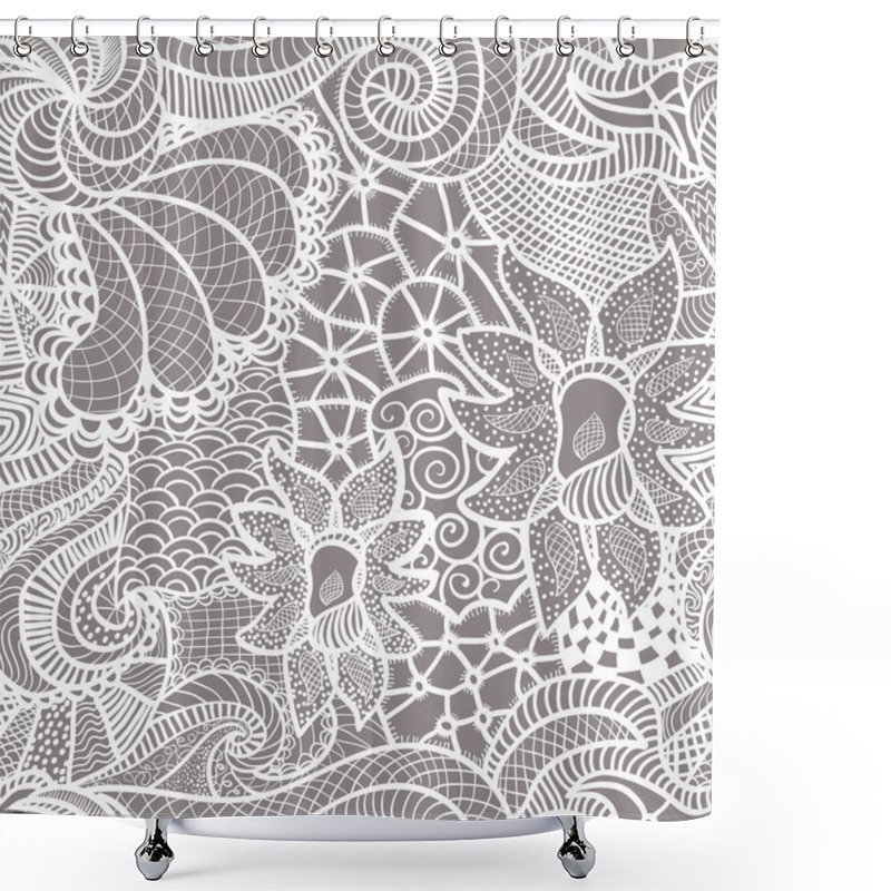 Personality  Hand Drawn Seamless Pattern Shower Curtains