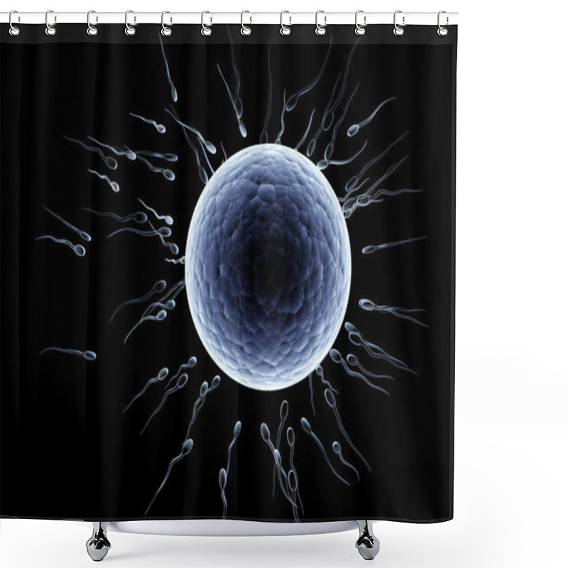 Personality  Spermatozoons, Floating To Ovule Shower Curtains