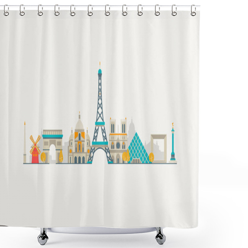 Personality  Paris Abstract Skyline Shower Curtains