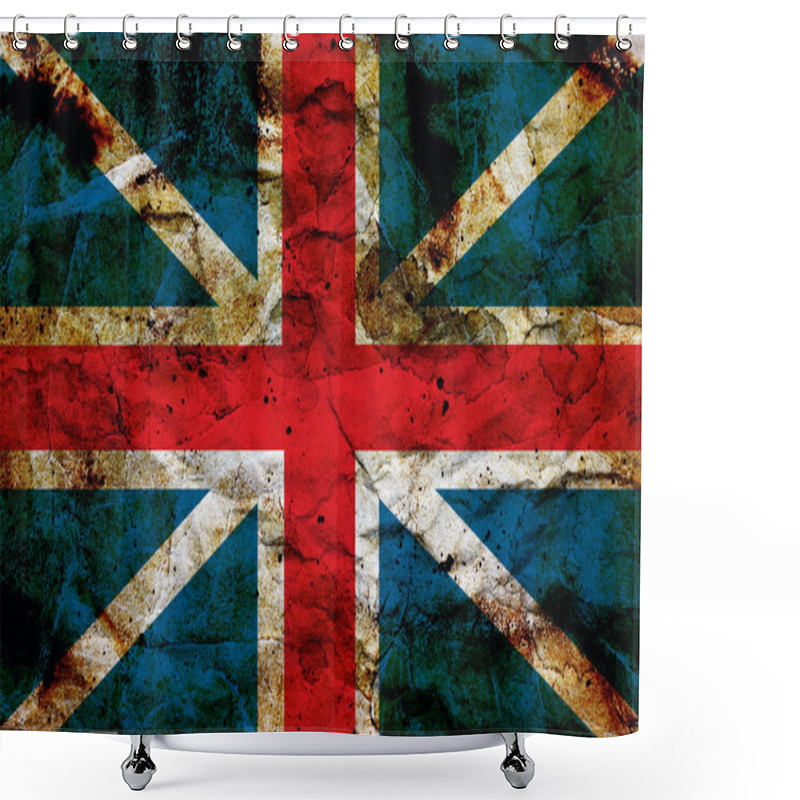 Personality  Grunge British Flag Shower Curtains