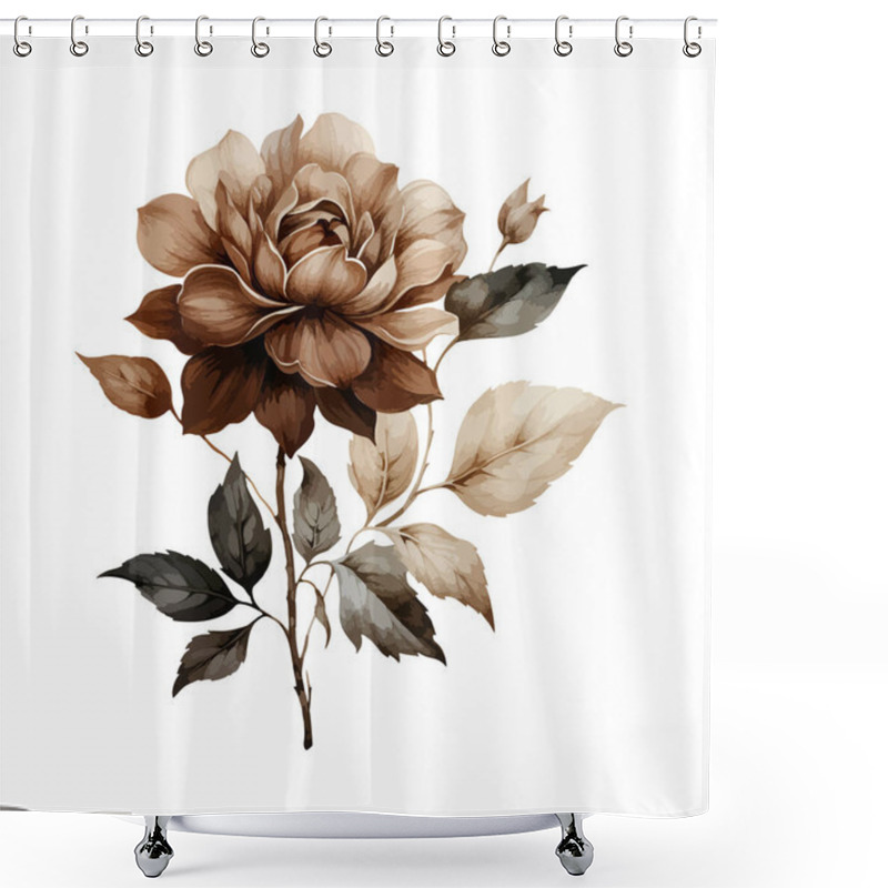 Personality  Flower Clipart, Isolated Vector Illustration. Shower Curtains