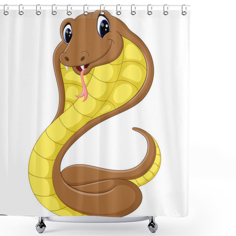 Personality  cute cobra snake cartoon shower curtains