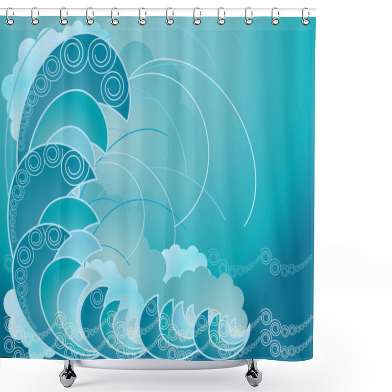 Personality  Crest Of A Wave Shower Curtains