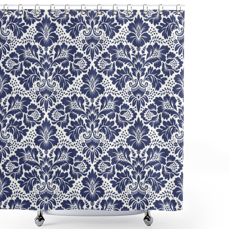 Personality  Vector Seamless Floral Damask Pattern Shower Curtains