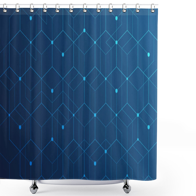 Personality  Abstract Geometric Lines. Connection And Social Network. Concept With Lines And Dots. Minimalistic Design. Shower Curtains