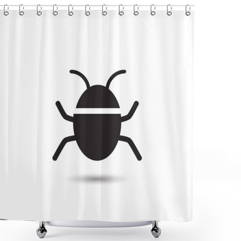 Personality  Bug Vector Icon On White. Shower Curtains