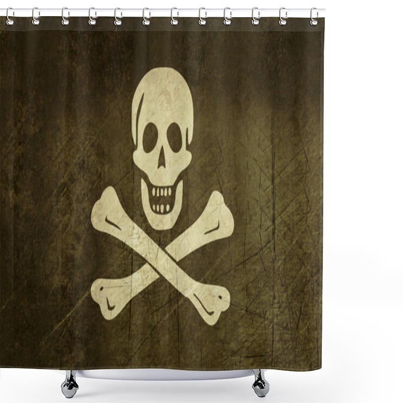 Personality  Grunge Jolly Roger Flag Shower Curtains