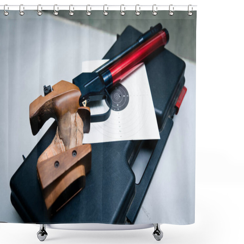 Personality  Compressed Air Gun And Target Shower Curtains