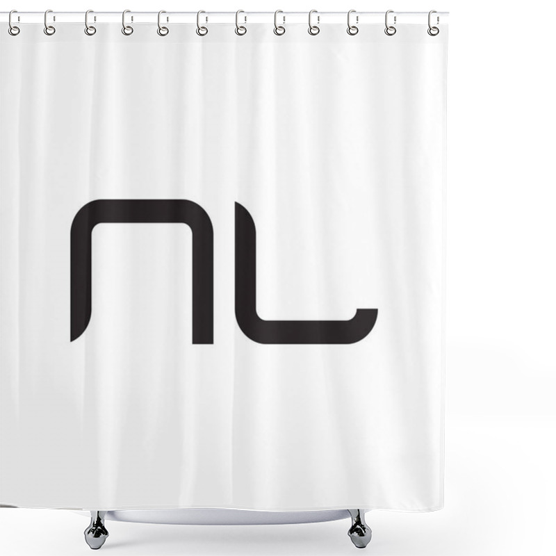 Personality  Nl Initial Letter Vector Logo Icon Shower Curtains