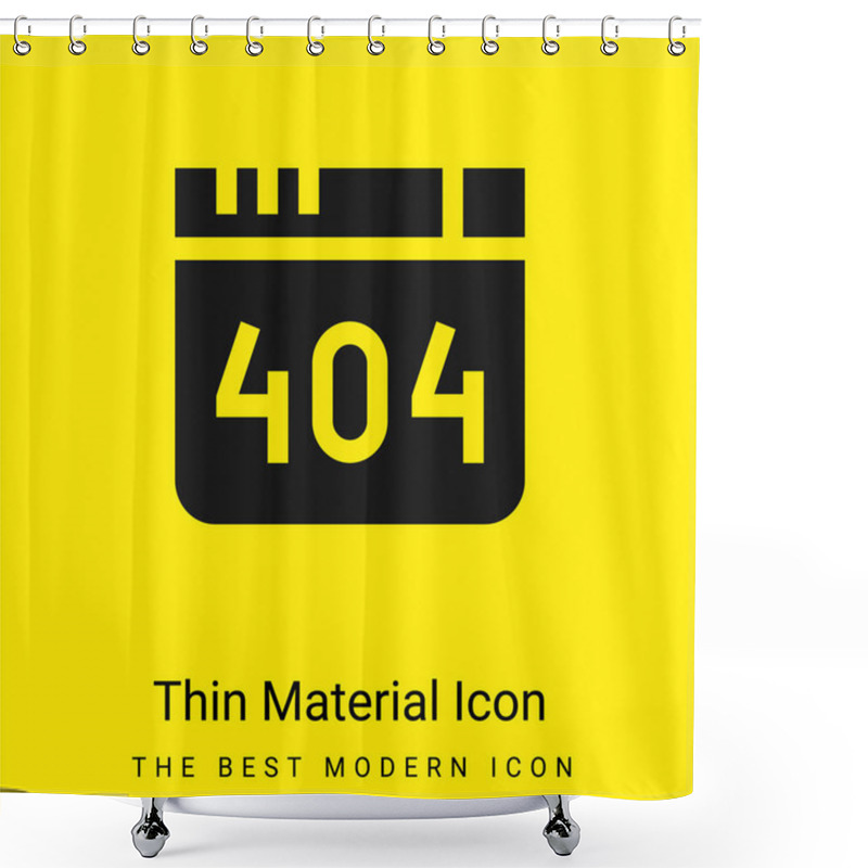 Personality  404 Error Minimal Bright Yellow Material Icon Shower Curtains