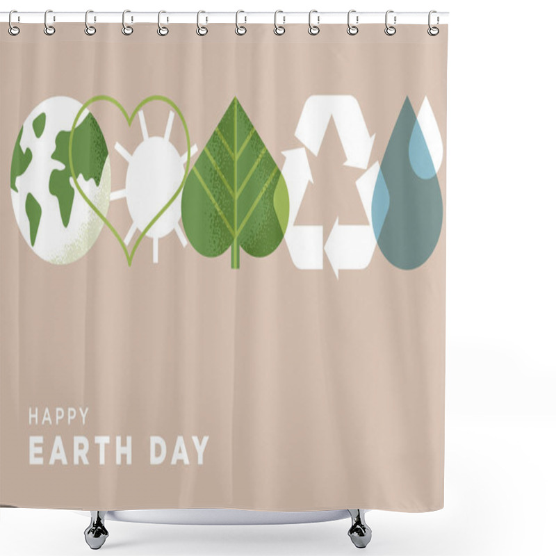 Personality  Earth Day Illustration. Ecology, Environmental Problems And Environmental Protection. Vector Illustration Concept For Graphic And Web Design, Business Presentation, Marketing And Print Material. Shower Curtains