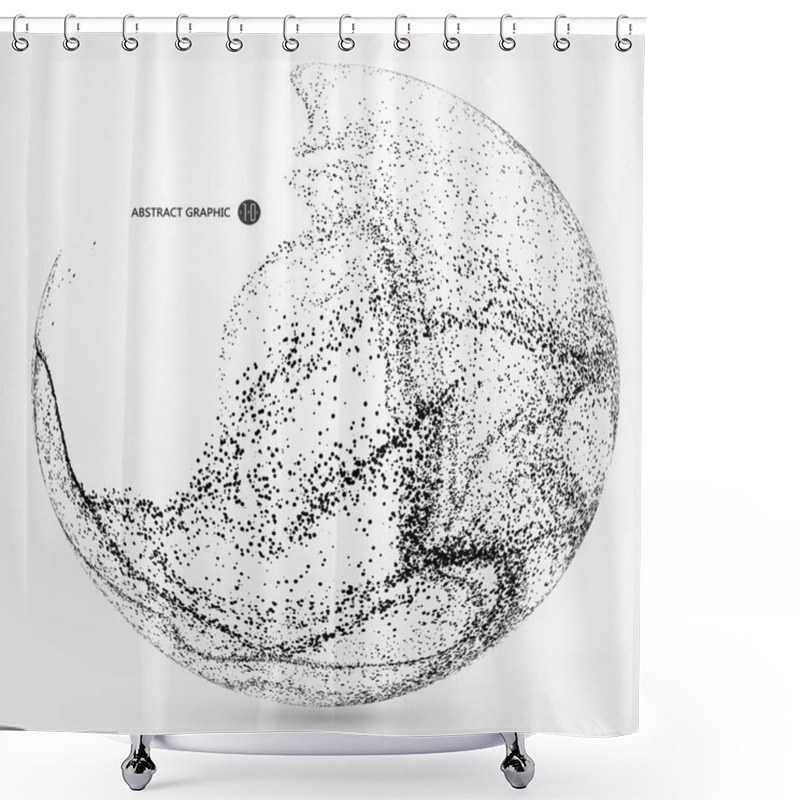 Personality  Irregular Abstract Graphics, Dynamic Particle Composition. Shower Curtains