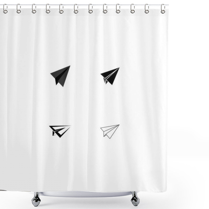 Personality  Paper Plane Logo Illustration Design Shower Curtains