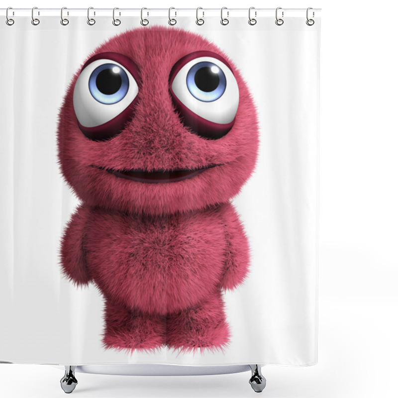 Personality  Cute Red Alien Shower Curtains