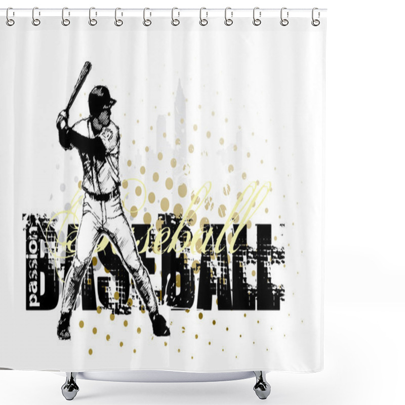 Personality  Baseball Background 4 Shower Curtains