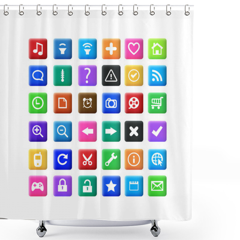 Personality  Vector Set Of Icons. Shower Curtains