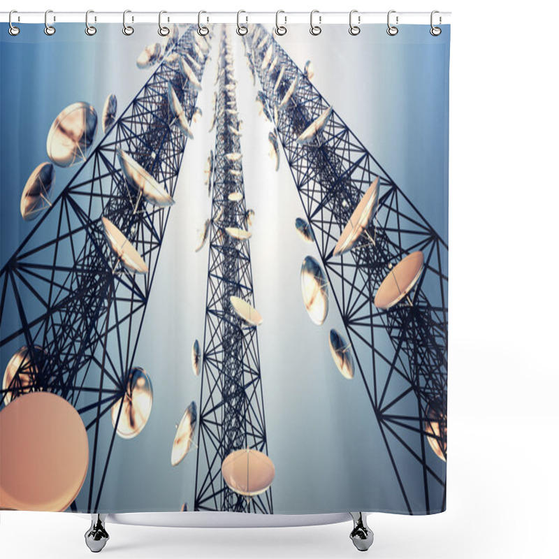 Personality  Communication Towers. Shower Curtains