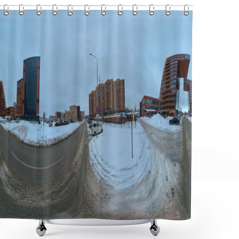 Personality  360 Panorama For Winter City Novosibirsk Shower Curtains