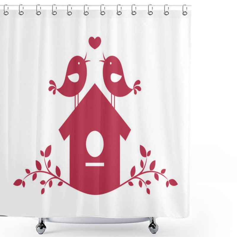 Personality  Birds In Love 2 Shower Curtains