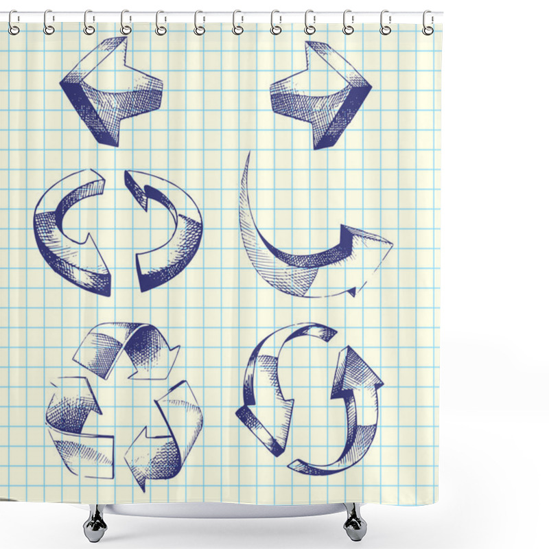 Personality  Set Of Vector Hand-drawn Arrows Shower Curtains