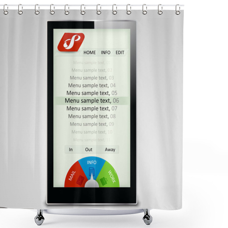 Personality  Vector Illustration Of A Touchscreen Smartphone Shower Curtains