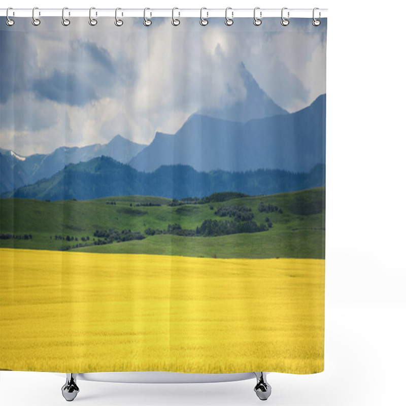 Personality  Field Of Yellow Canola Shower Curtains