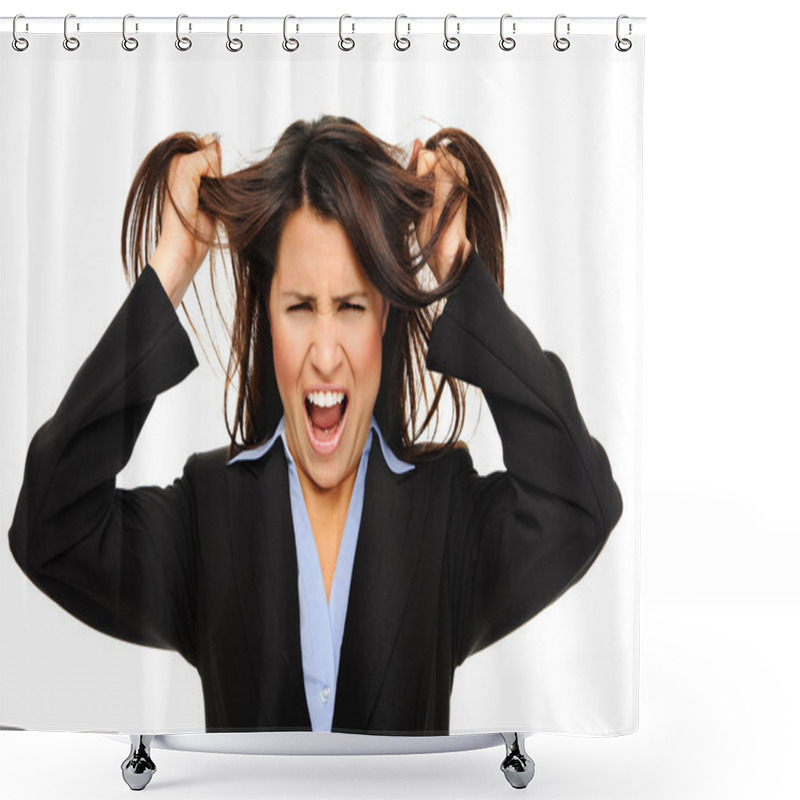 Personality  Frustrated Businesswoman Shower Curtains