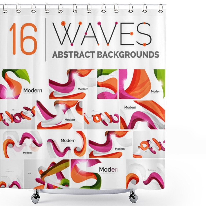 Personality  Collection Of Wave Abstract Backgrounds Shower Curtains