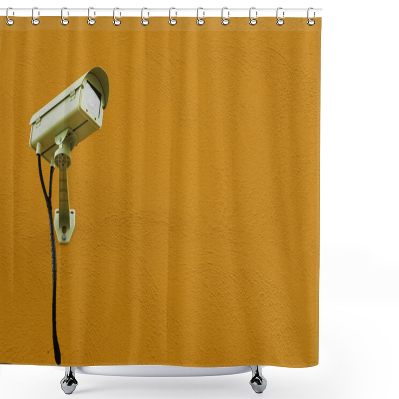 Personality  CCTV Camera Or Surveillance Installed On Wall Shower Curtains