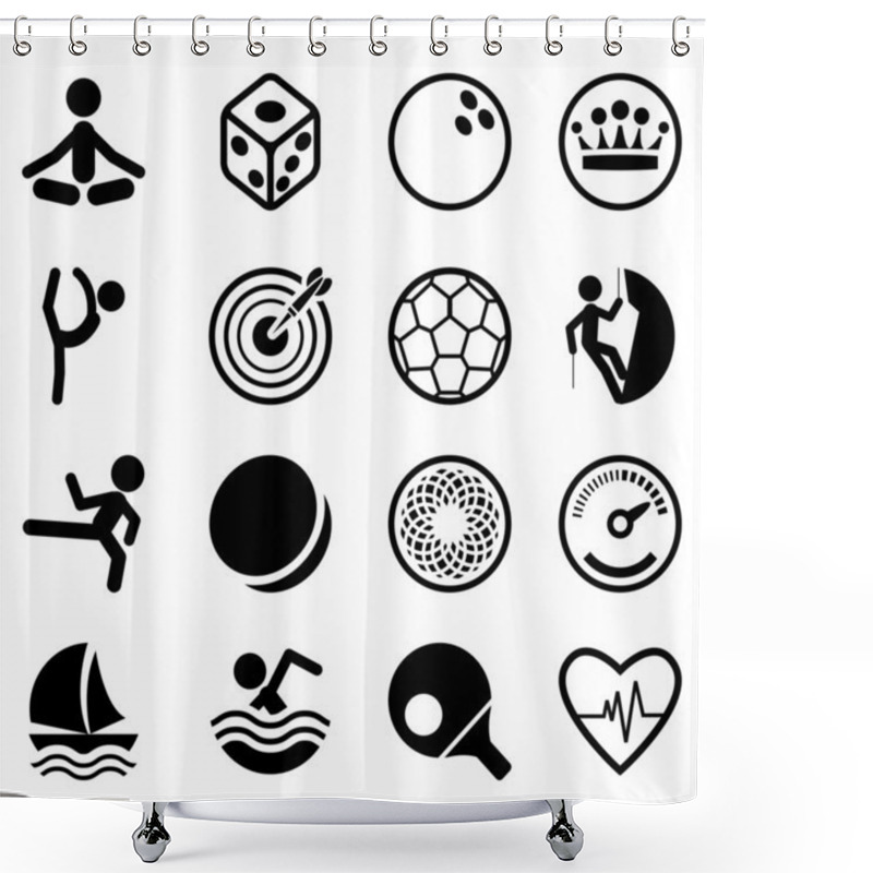 Personality  Sport Icon Set Shower Curtains