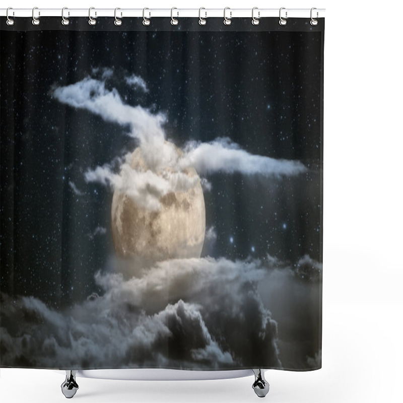 Personality  Full Moon Night Shower Curtains