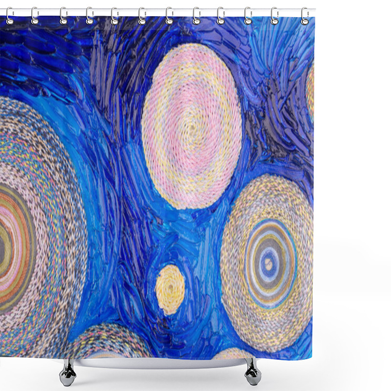 Personality  Painting Of Circles. Shower Curtains