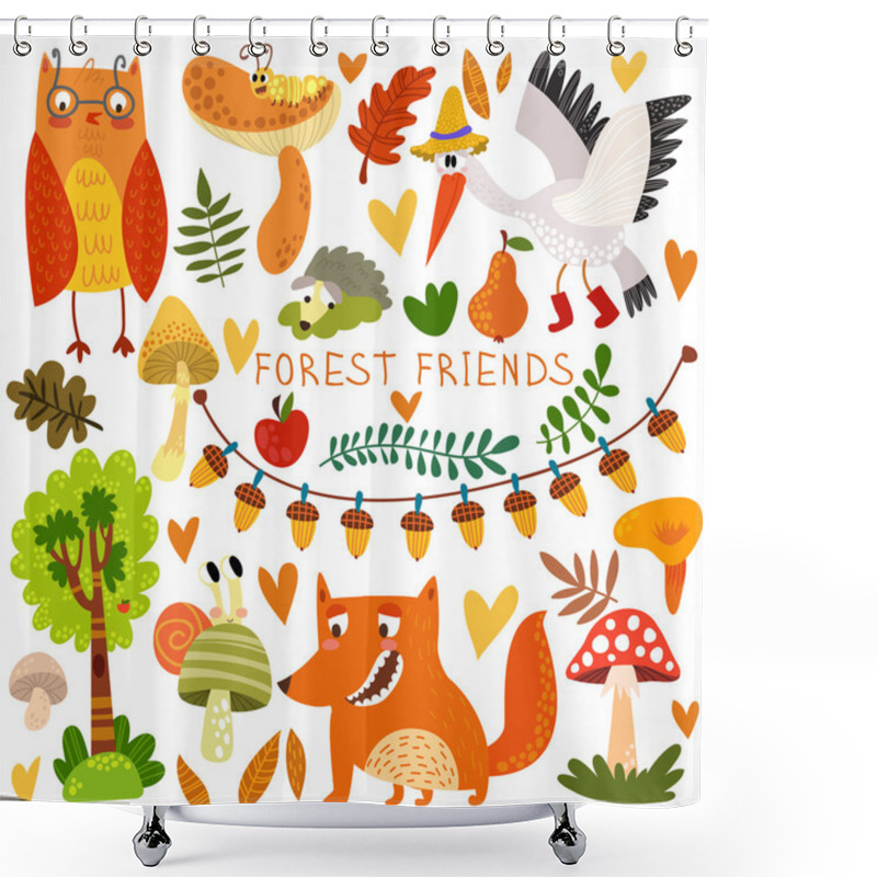 Personality  Woodland And Forest Animals. Shower Curtains