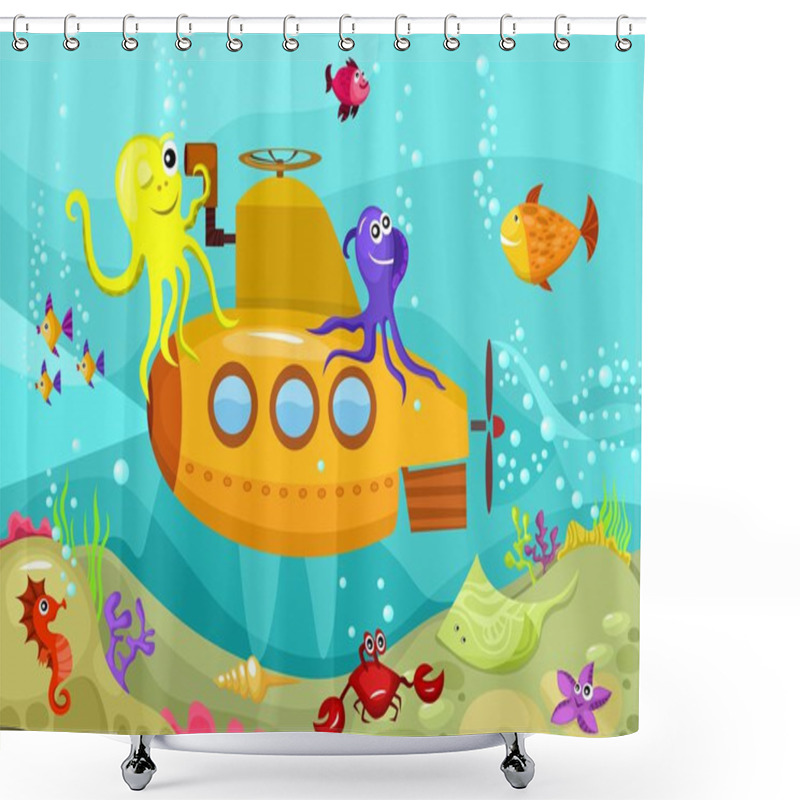 Personality  Submarine Shower Curtains