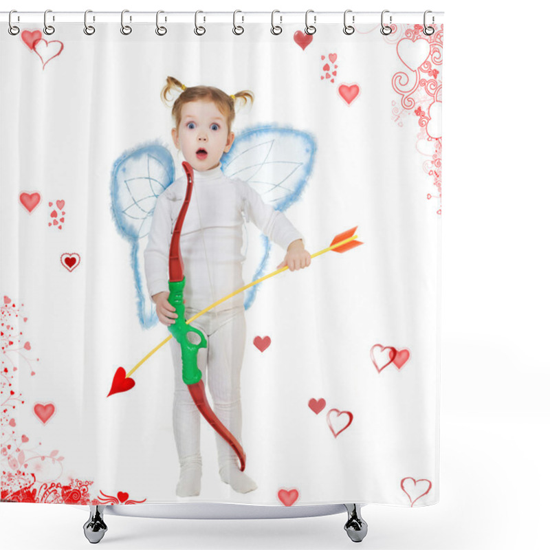 Personality  Cupid And Hearts Shower Curtains