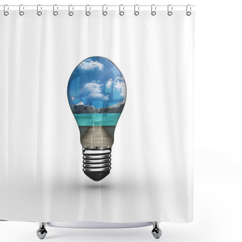 Personality  Composite Image Of Empty Light Bulb Shower Curtains