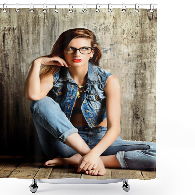 Personality  Modern Denim Shower Curtains